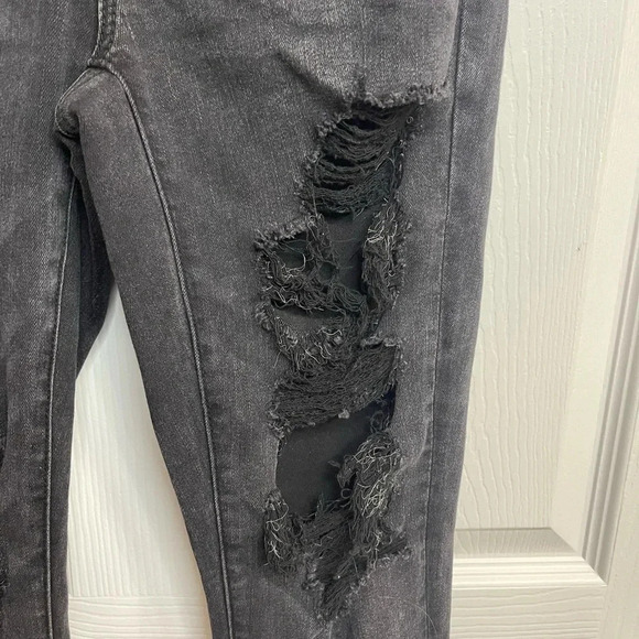 American Eagle Forever Soft Distressed High Waist Jeans Women's 6 Jegging Black - Picture 2 of 7